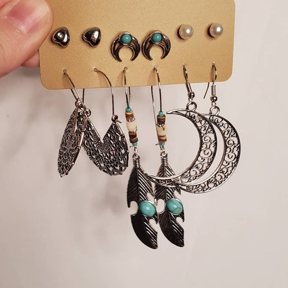 Fashion Jewelry Jewelry - Boho Earring Earrings Set ~ 6 Pairs ~ Drop Dangle Earrings Studs